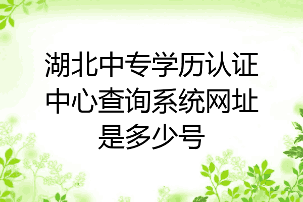 湖北中专学历认证中心查询系统网址是多少号