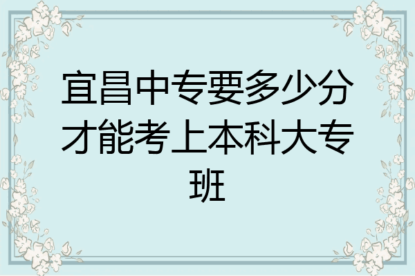宜昌中专要多少分才能考上本科大专班