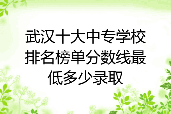 武汉十大中专学校排名榜单分数线最低多少录取
