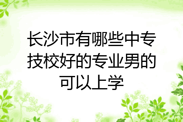 长沙市有哪些中专技校好的专业男的可以上学