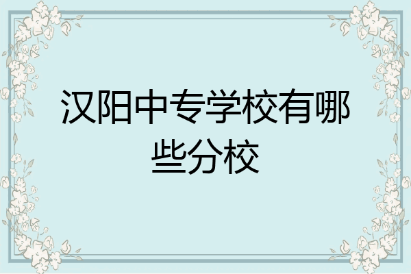 汉阳中专学校有哪些分校