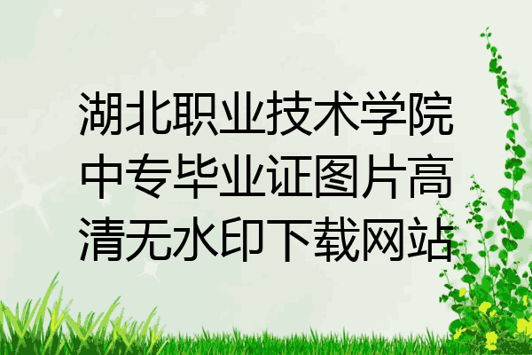 湖北职业技术学院中专毕业证图片高清无水印下载网站