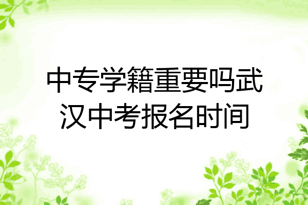 中专学籍重要吗武汉中考报名时间