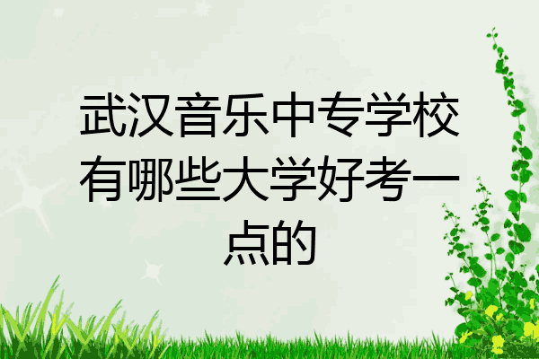 武汉音乐中专学校有哪些大学好考一点的