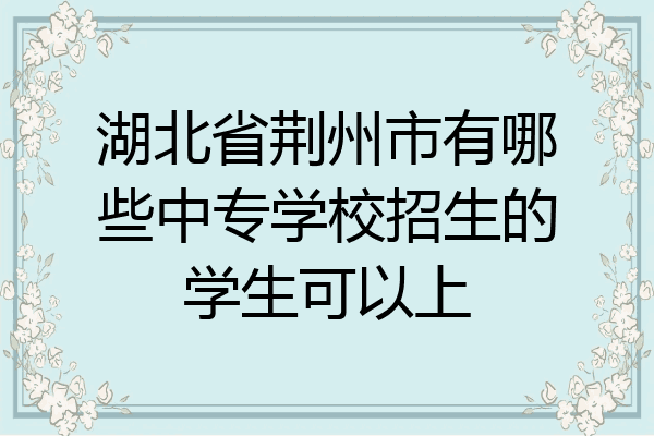 湖北省荆州市有哪些中专学校招生的学生可以上