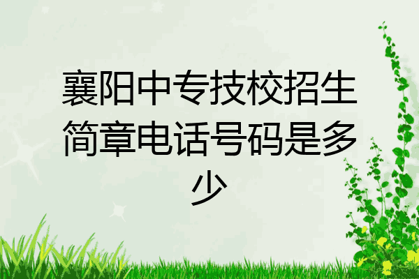 襄阳中专技校招生简章电话号码是多少