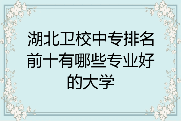 湖北卫校中专排名前十有哪些专业好的大学