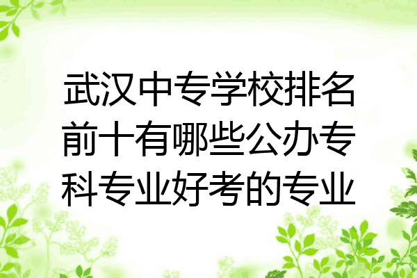 武汉中专学校排名前十有哪些公办专科专业好考的专业