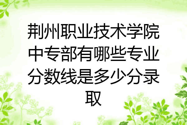 荆州职业技术学院中专部有哪些专业分数线是多少分录取