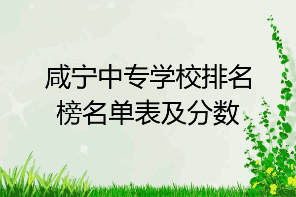 咸宁中专学校排名榜名单表及分数