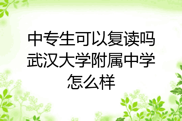 中专生可以复读吗武汉大学附属中学怎么样