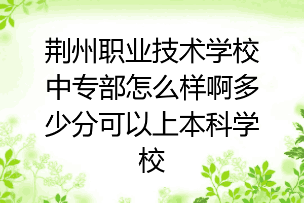 荆州职业技术学校中专部怎么样啊多少分可以上本科学校