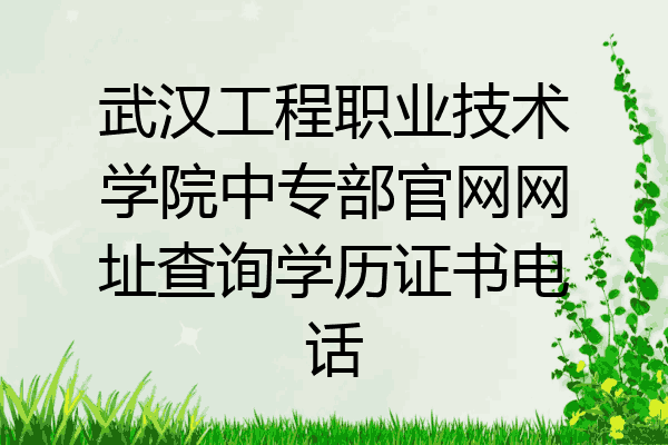 武汉工程职业技术学院中专部官网网址查询学历证书电话