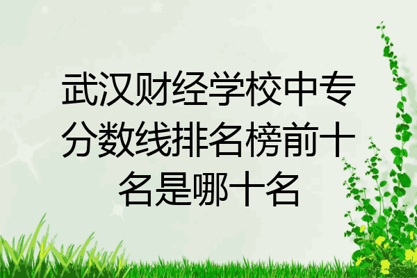 武汉财经学校中专分数线排名榜前十名是哪十名