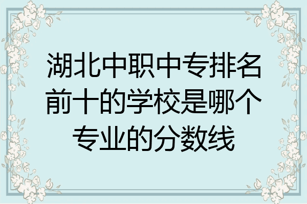 湖北中职中专排名前十的学校是哪个专业的分数线