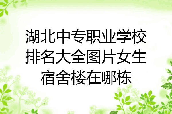 湖北中专职业学校排名大全图片女生宿舍楼在哪栋