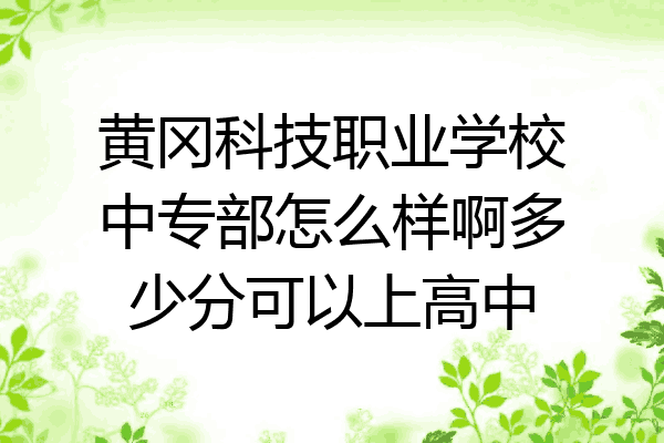黄冈科技职业学校中专部怎么样啊多少分可以上高中