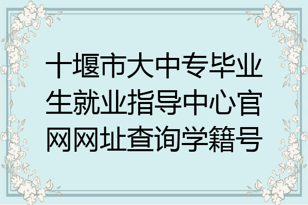 十堰市大中专毕业生就业指导中心官网网址查询学籍号