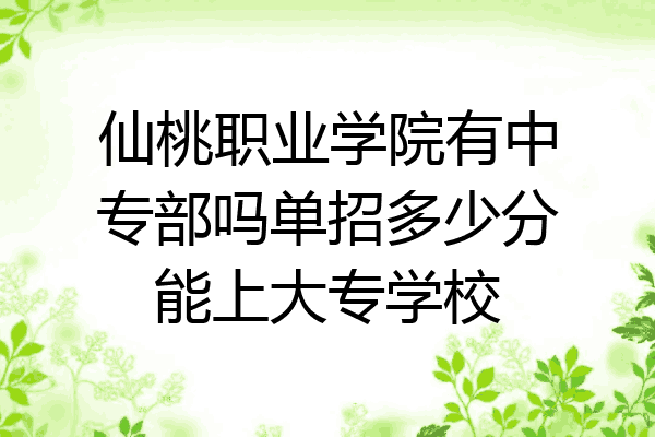 仙桃职业学院有中专部吗单招多少分能上大专学校