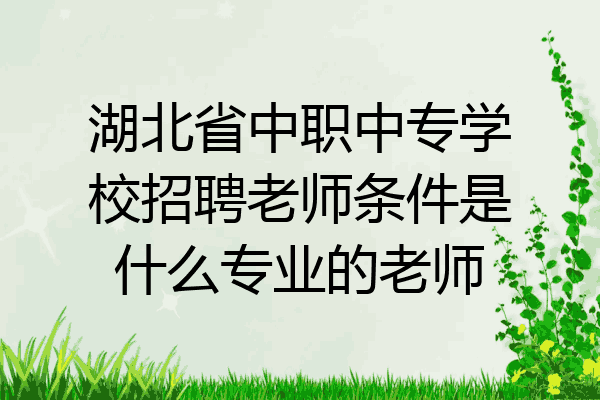 湖北省中职中专学校招聘老师条件是什么专业的老师