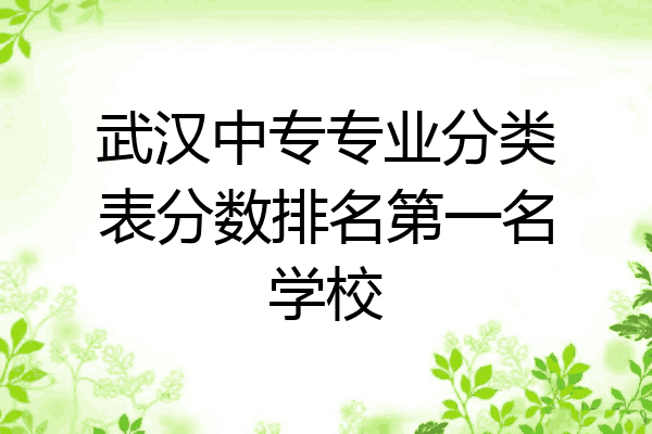 武汉中专专业分类表分数排名第一名学校