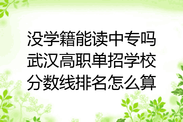 没学籍能读中专吗武汉高职单招学校分数线排名怎么算