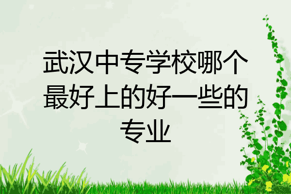武汉中专学校哪个最好上的好一些的专业