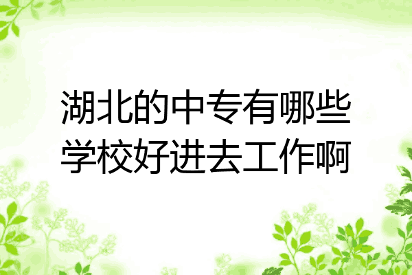 湖北的中专有哪些学校好进去工作啊