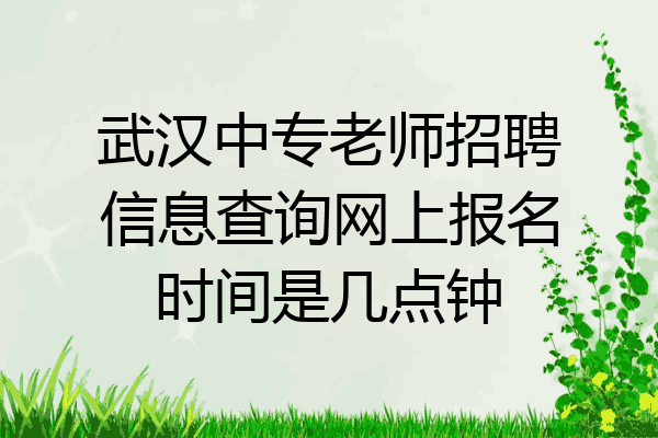 武汉中专老师招聘信息查询网上报名时间是几点钟