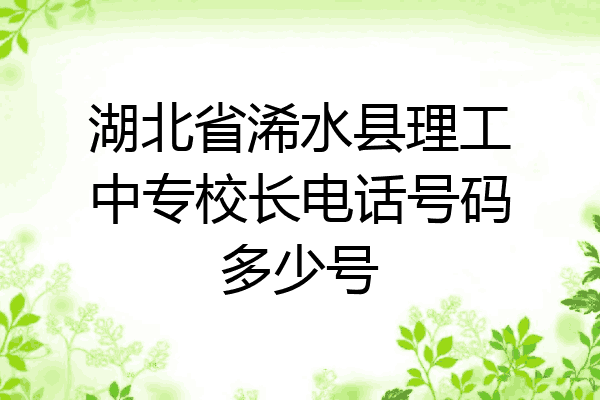 湖北省浠水县理工中专校长电话号码多少号