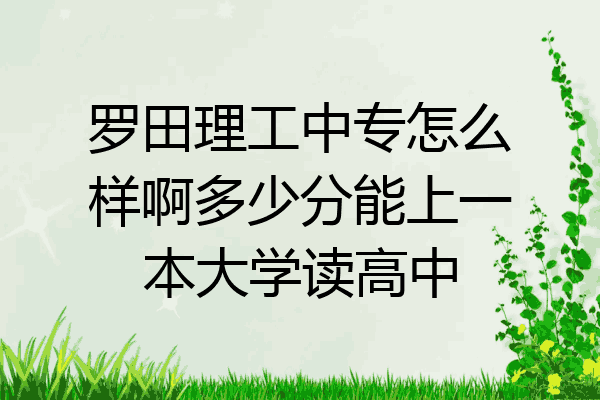 罗田理工中专怎么样啊多少分能上一本大学读高中