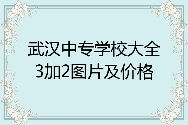 武汉中专学校大全3加2图片及价格