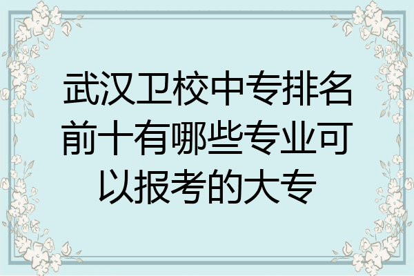 武汉卫校中专排名前十有哪些专业可以报考的大专