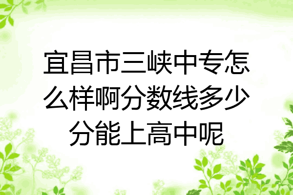 宜昌市三峡中专怎么样啊分数线多少分能上高中呢