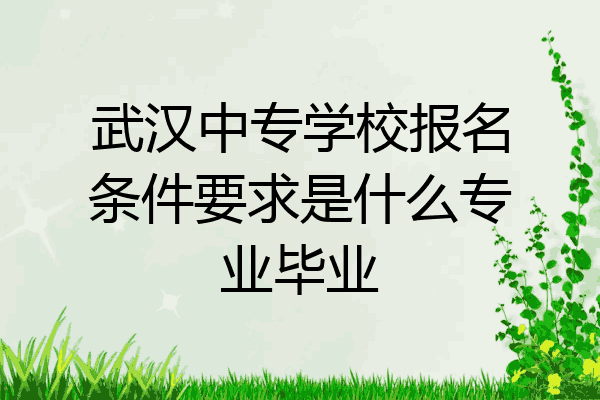 武汉中专学校报名条件要求是什么专业毕业