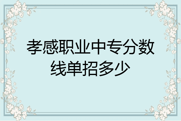孝感职业中专分数线单招多少