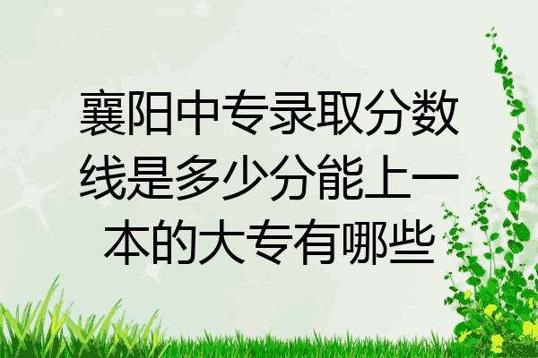 襄阳中专录取分数线是多少分能上一本的大专有哪些