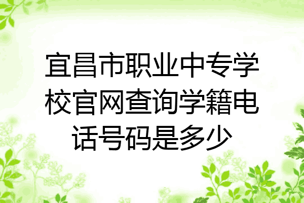 宜昌市职业中专学校官网查询学籍电话号码是多少