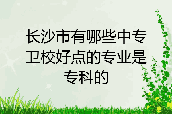 长沙市有哪些中专卫校好点的专业是专科的