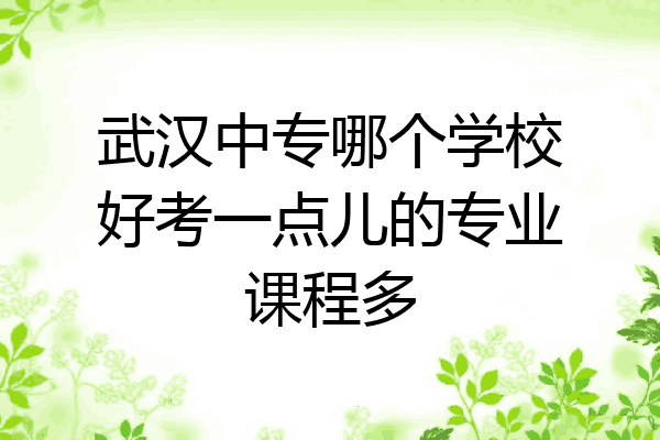 武汉中专哪个学校好考一点儿的专业课程多