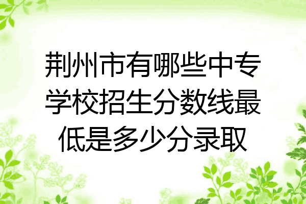 荆州市有哪些中专学校招生分数线最低是多少分录取