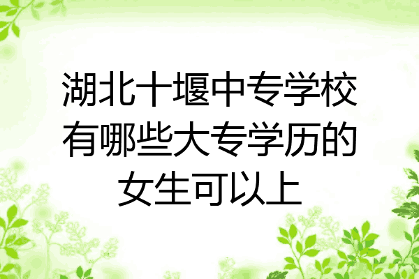 湖北十堰中专学校有哪些大专学历的女生可以上