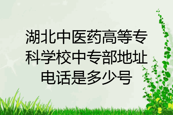 湖北中医药高等专科学校中专部地址电话是多少号