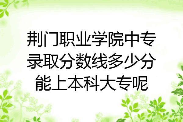 荆门职业学院中专录取分数线多少分能上本科大专呢