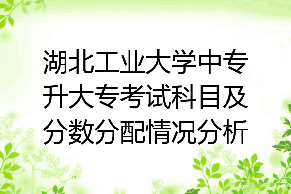 湖北工业大学中专升大专考试科目及分数分配情况分析