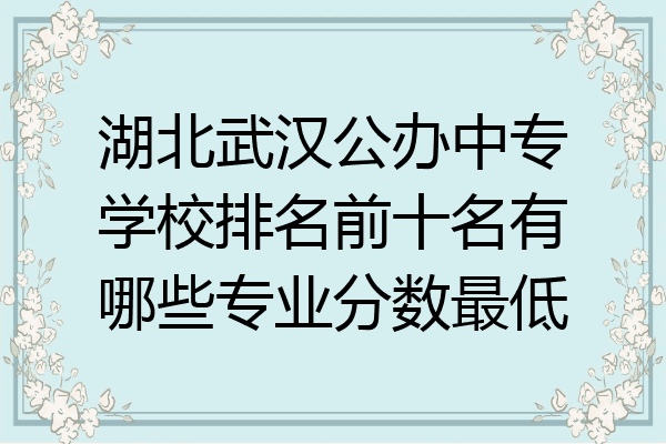 湖北武汉公办中专学校排名前十名有哪些专业分数最低