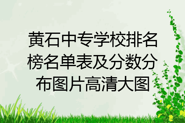 黄石中专学校排名榜名单表及分数分布图片高清大图
