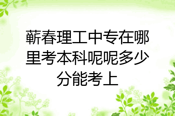 蕲春理工中专在哪里考本科呢呢多少分能考上