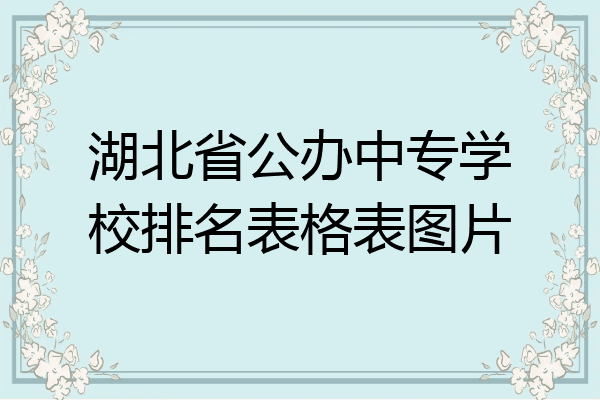 湖北省公办中专学校排名表格表图片
