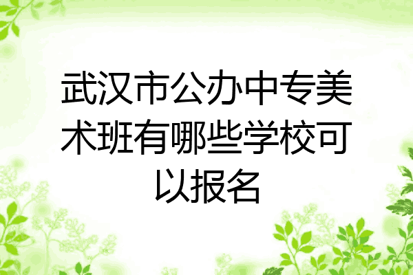 武汉市公办中专美术班有哪些学校可以报名